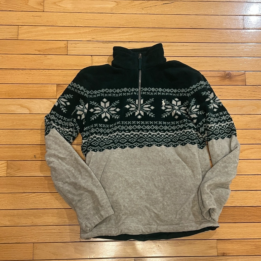 Polo by Ralph Lauren Black and Gray Zip Up Sweater